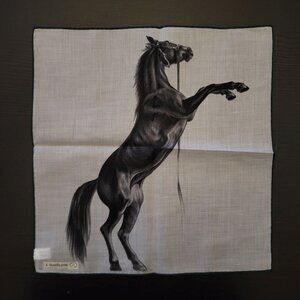 Sheer Cotton Horse Handkerchief A. Skandia Print by Lady Heritage 1966-67